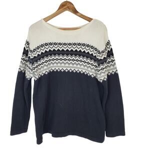 Eddie Bauer Geometric Design Scoop Neck Sweater